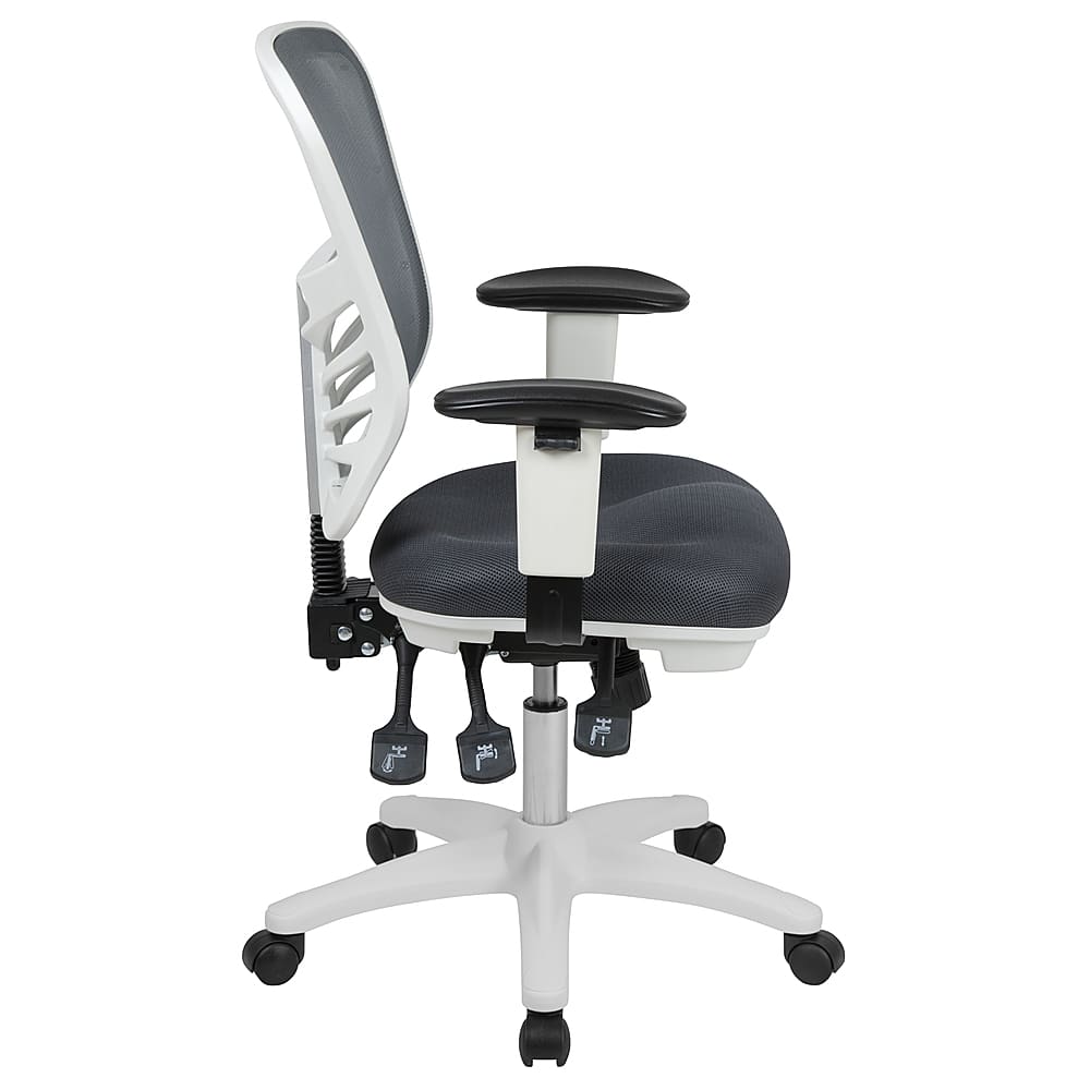 Alt View 16. Alamont Home - Nicholas Contemporary Mesh Executive Swivel Office Chair - Dark Gray Mesh/White Frame.