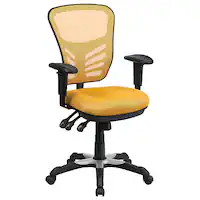 Alamont Home - Nicholas Contemporary Mesh Executive Swivel Office Chair - Yellow-Orange - Front_Zoom