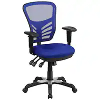 Alamont Home - Nicholas Contemporary Mesh Executive Swivel Office Chair - Blue - Front_Zoom