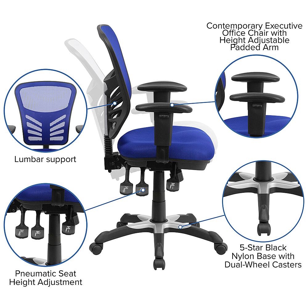 Alt View 40. Alamont Home - Nicholas Contemporary Mesh Executive Swivel Office Chair - Blue.