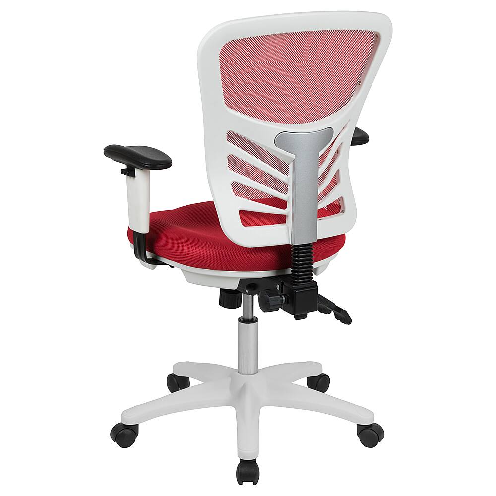Alt View 14. Alamont Home - Nicholas Contemporary Mesh Executive Swivel Office Chair - Red Mesh/White Frame.