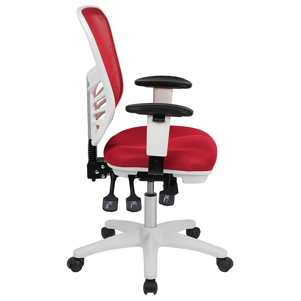 Alt View 16. Alamont Home - Nicholas Contemporary Mesh Executive Swivel Office Chair - Red Mesh/White Frame.