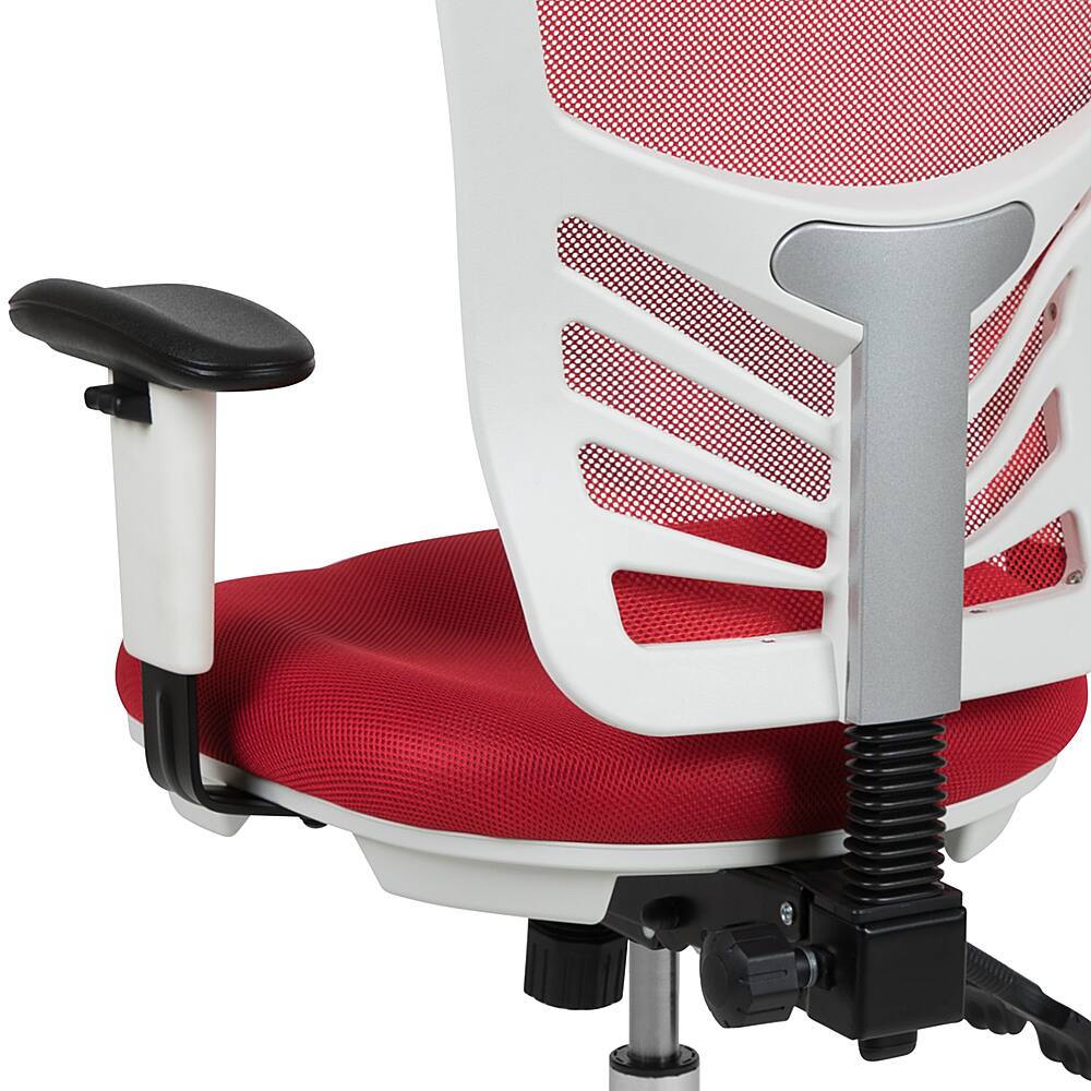 Alt View 19. Alamont Home - Nicholas Contemporary Mesh Executive Swivel Office Chair - Red Mesh/White Frame.