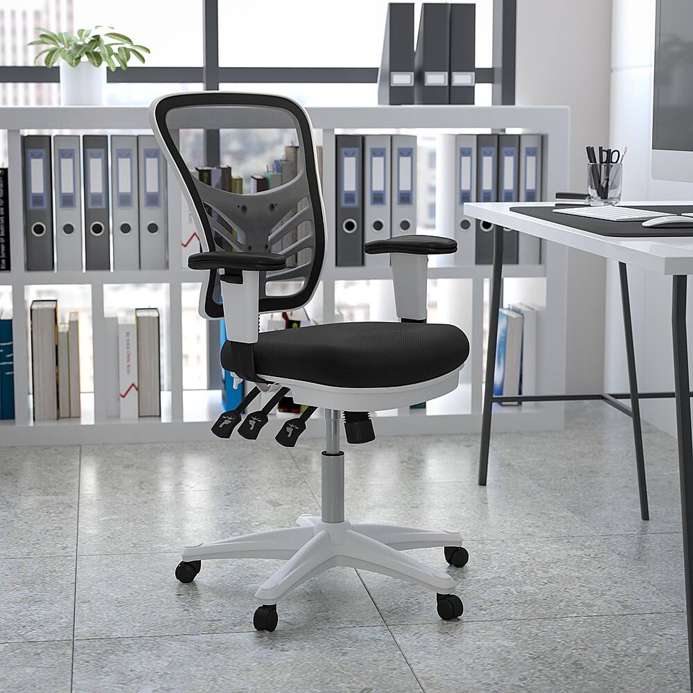Alt View 12. Alamont Home - Nicholas Contemporary Mesh Executive Swivel Office Chair - Black Mesh/White Frame.