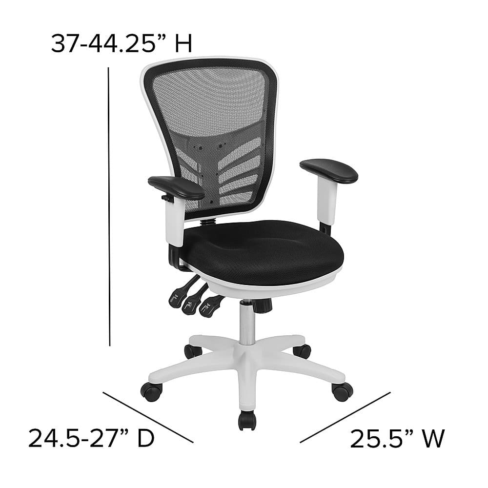 Alt View 13. Alamont Home - Nicholas Contemporary Mesh Executive Swivel Office Chair - Black Mesh/White Frame.