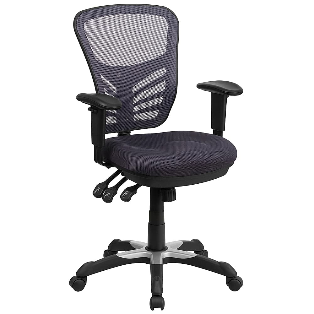 Front. Alamont Home - Nicholas Contemporary Mesh Executive Swivel Office Chair - Dark Gray.