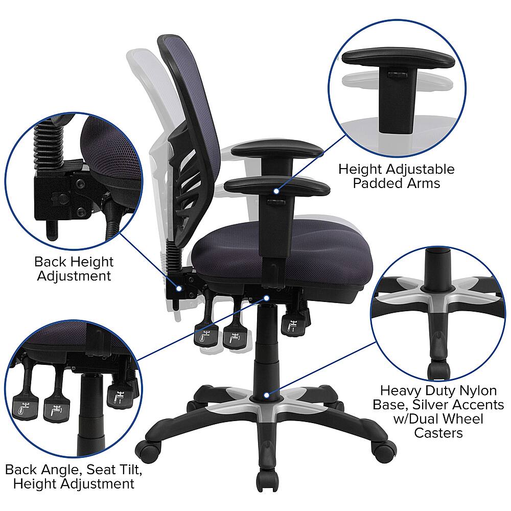 Alt View 40. Alamont Home - Nicholas Contemporary Mesh Executive Swivel Office Chair - Dark Gray.