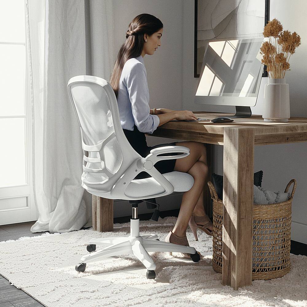 Alt View 15. Alamont Home - Porter Contemporary Mesh Executive Swivel Office Chair - White.