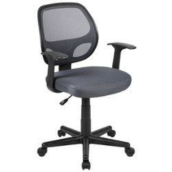 Flash Furniture - Flash Fundamentals Contemporary Mesh Swivel Task Chair - Gray - Front_Zoom