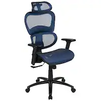 Alamont Home - Lo Contemporary Mesh Executive Swivel Office Chair - Blue - Front_Zoom