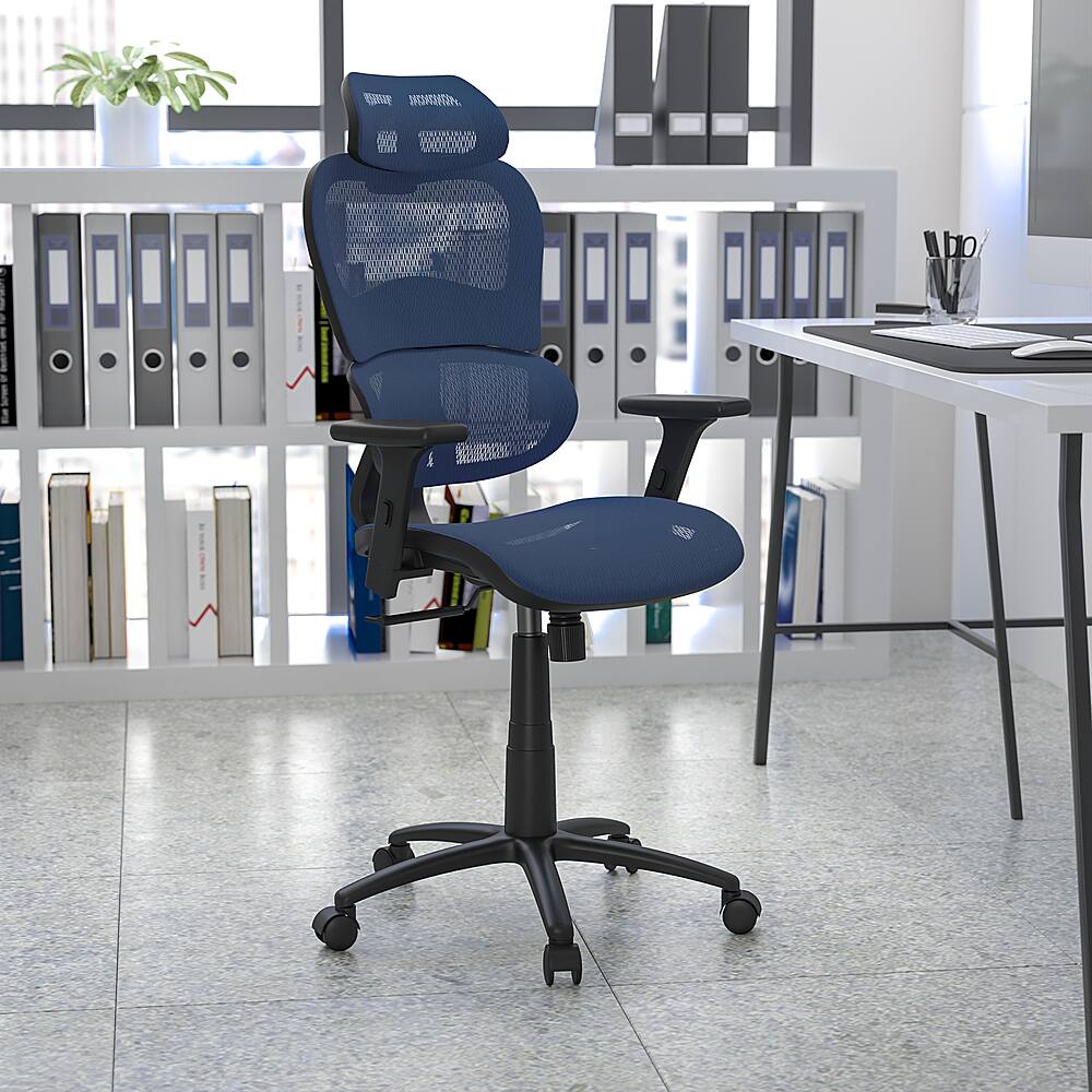 Alt View 12. Alamont Home - Lo Contemporary Mesh Executive Swivel Office Chair - Blue.