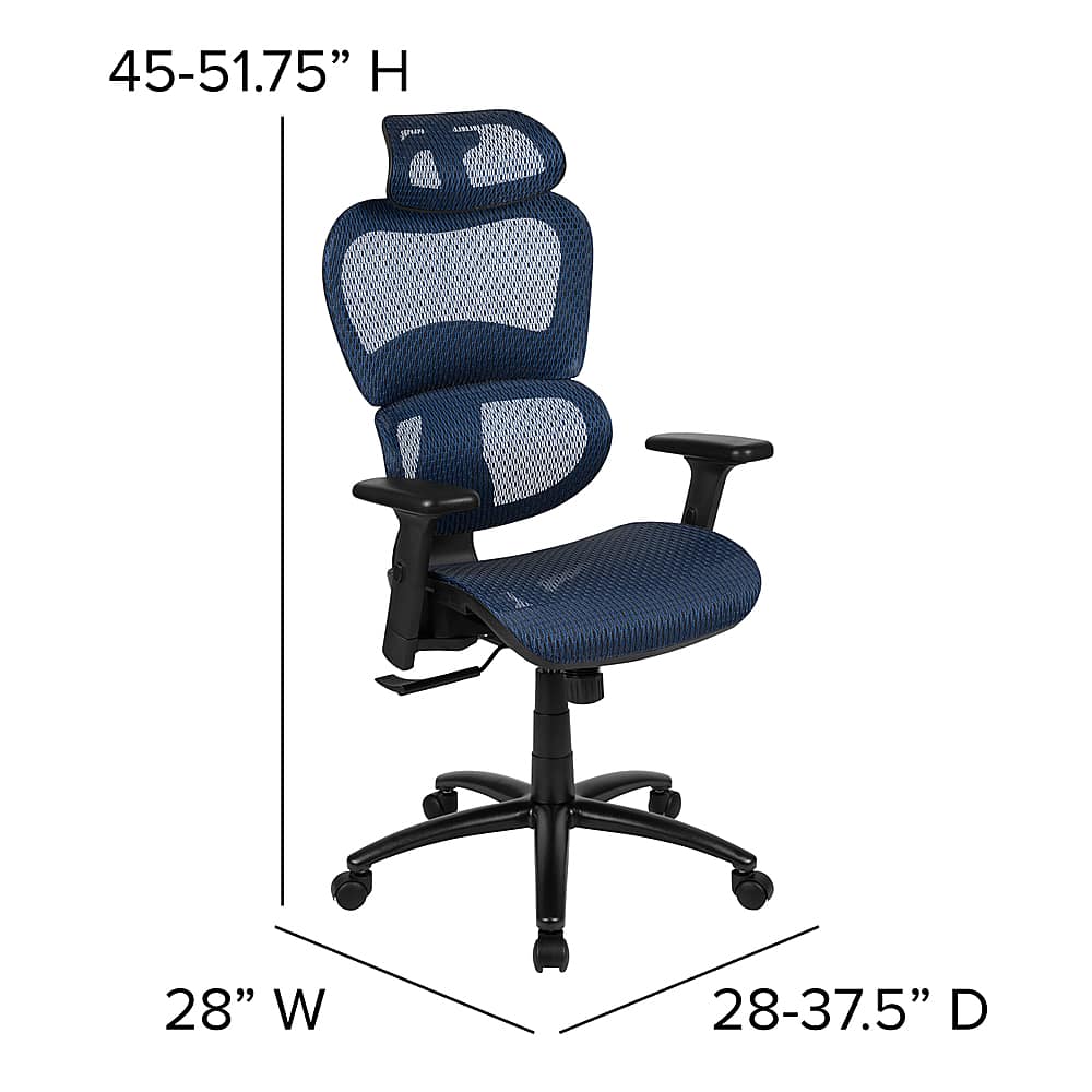 Alt View 13. Alamont Home - Lo Contemporary Mesh Executive Swivel Office Chair - Blue.