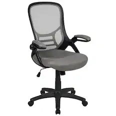 Front. Alamont Home - Porter Contemporary Mesh Executive Swivel Office Chair - Light Gray.