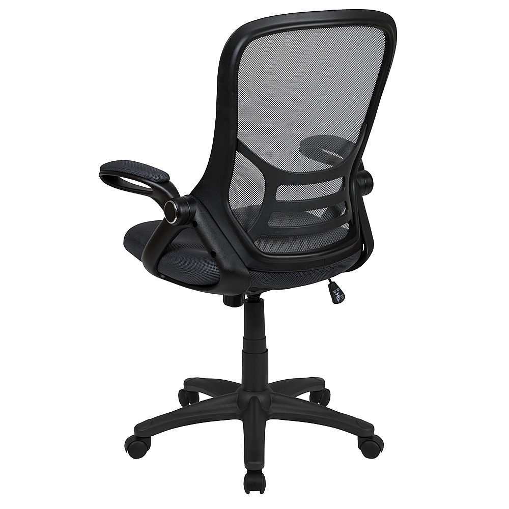 Flash Furniture - High Back Mesh Ergonomic Swivel Office Chair with Flip-Up Arms - Dark Gray