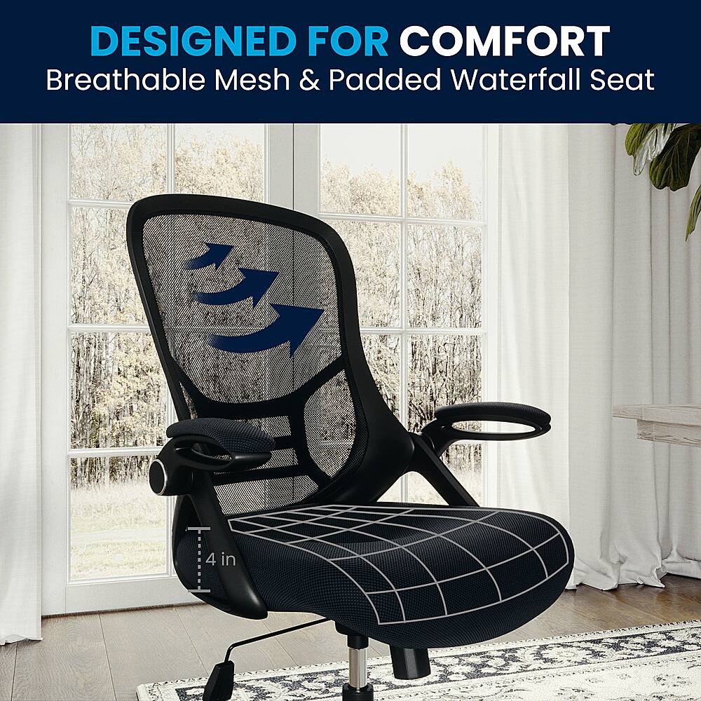 Designed for Comfort Breathable Mesh & Padded Waterfall Seat 4 in.
