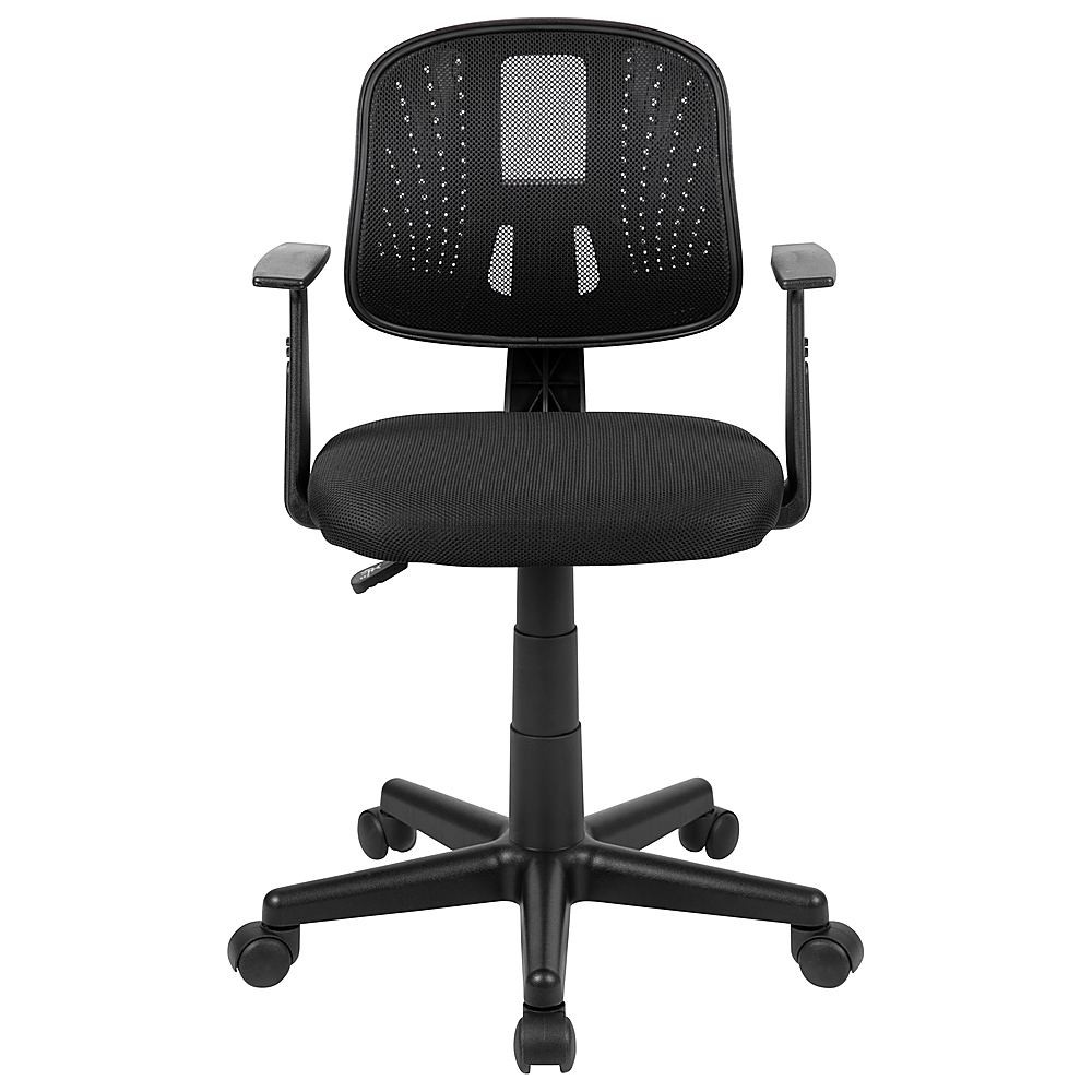 Flash Furniture - Flash Fundamentals Mid-Back Mesh Swivel Task Office Chair  with Pivot Back and Arms, BIFMA Certified - Black