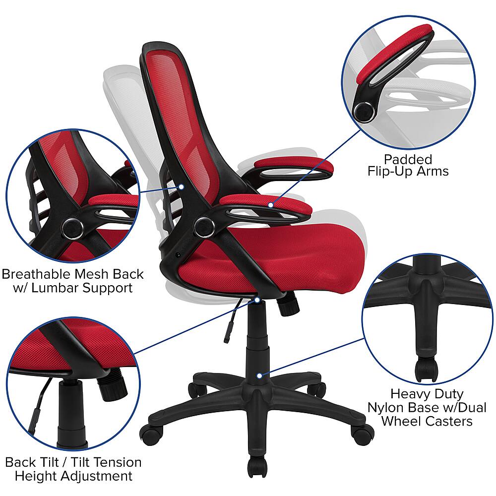 Alt View 40. Alamont Home - Porter Contemporary Mesh Executive Swivel Office Chair - Red.