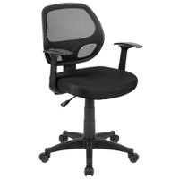 Flash Furniture - Mallard Contemporary Mesh Swivel Office Chair - Black - Front_Zoom