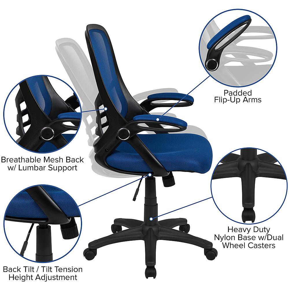 Alt View 40. Alamont Home - Porter Contemporary Mesh Executive Swivel Office Chair - Blue.