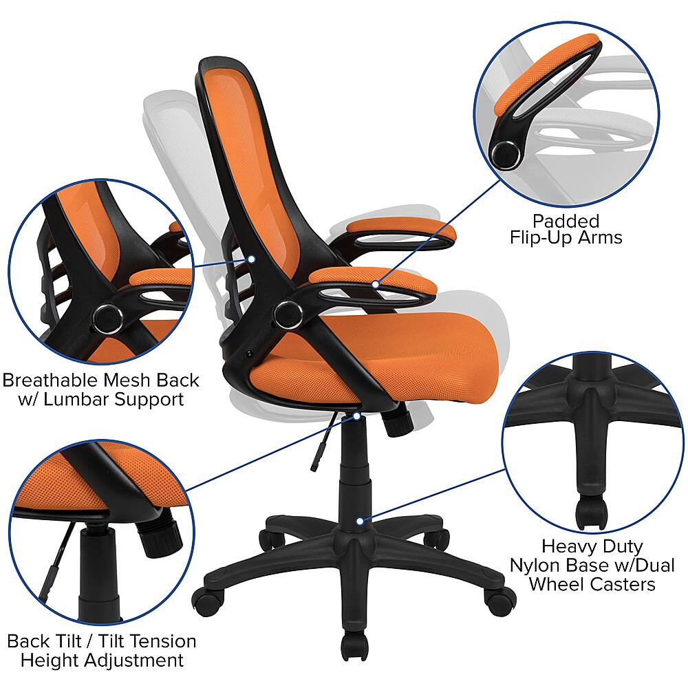 Alt View 40. Alamont Home - Porter Contemporary Mesh Executive Swivel Office Chair - Orange.