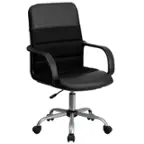 Front. Alamont Home - Manor Contemporary Leather/Faux Leather Swivel Office Chair - Black.
