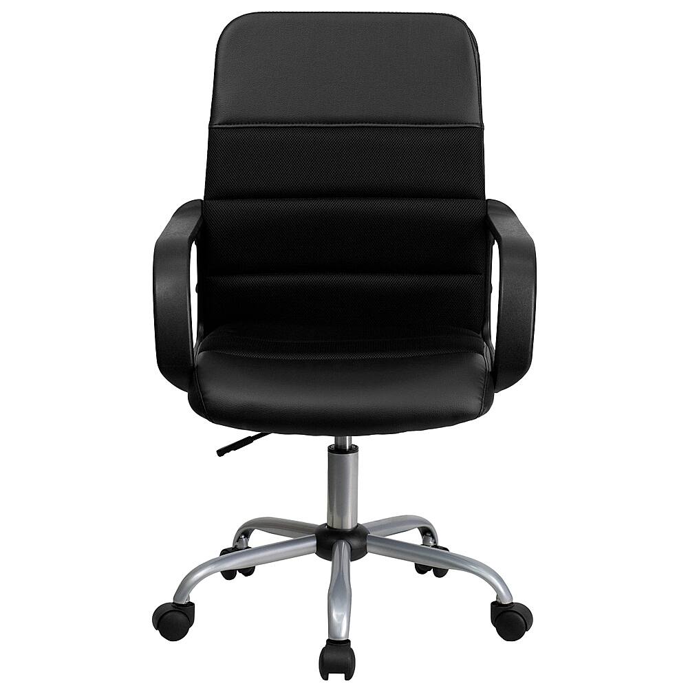Alt View 11. Alamont Home - Manor Contemporary Leather/Faux Leather Swivel Office Chair - Black.