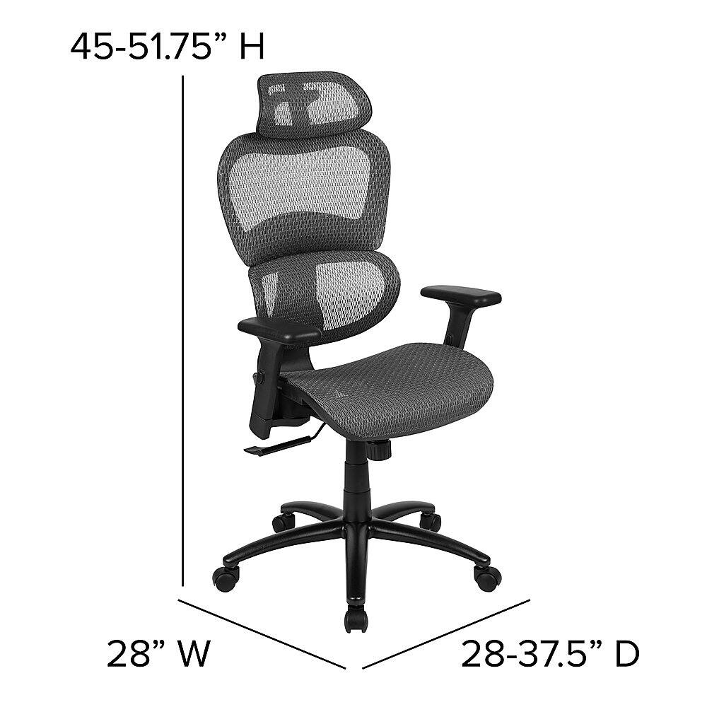 Alt View 13. Alamont Home - Lo Contemporary Mesh Executive Swivel Office Chair - Gray.