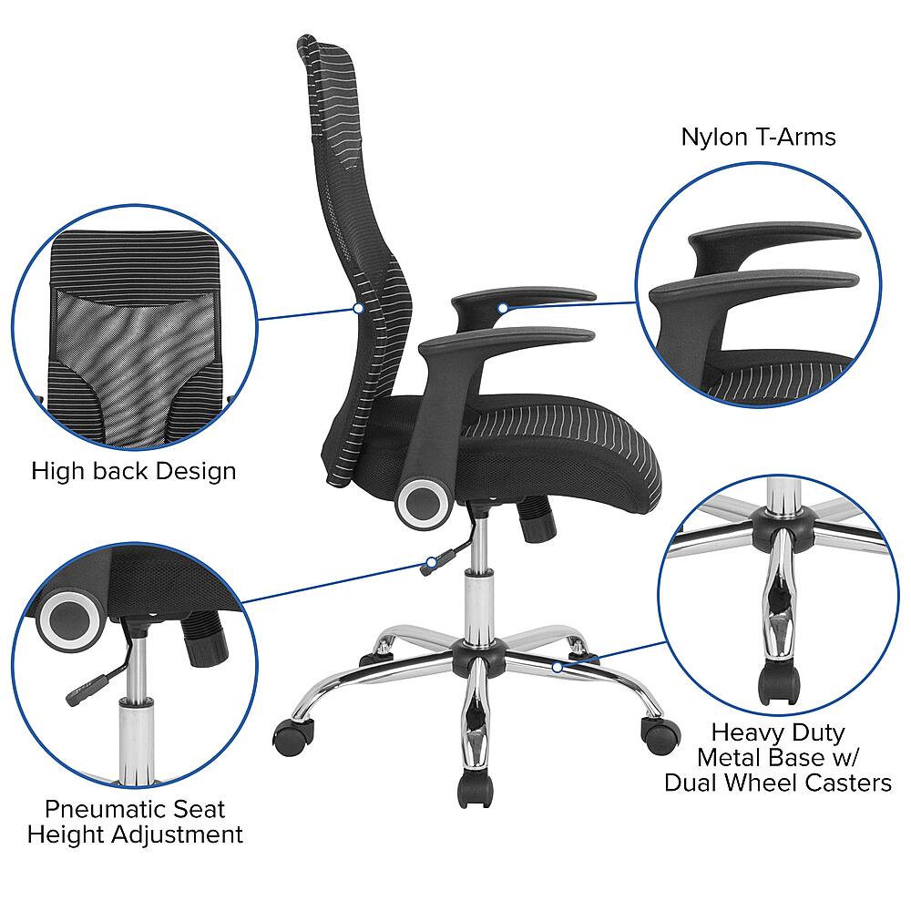 Alt View 40. Alamont Home - Milford Contemporary Mesh Executive Swivel Office Chair - Black and White.