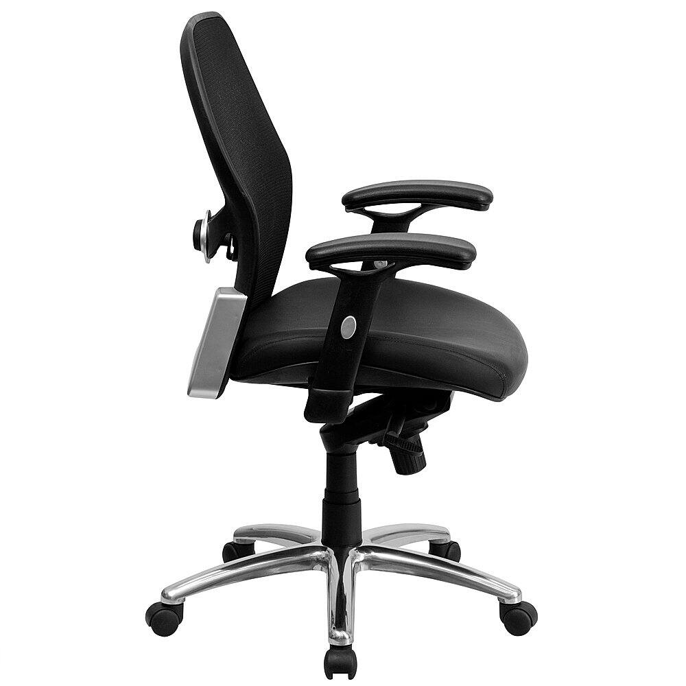 Alt View 13. Alamont Home - Albert Contemporary Leather/Faux Leather Executive Swivel Office Chair - Black LeatherSoft/Mesh.