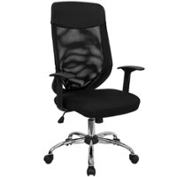 Alamont Home - Noreen Contemporary Mesh Executive Swivel Office Chair - Black - Front_Zoom