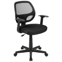 Flash Furniture - Flash Fundamentals Contemporary Mesh Swivel Task Chair - Black - Front_Zoom