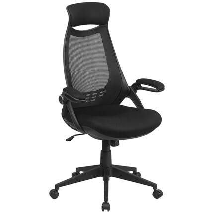 Front. Alamont Home - Ivan Contemporary Mesh Executive Swivel Office Chair - Black Mesh.