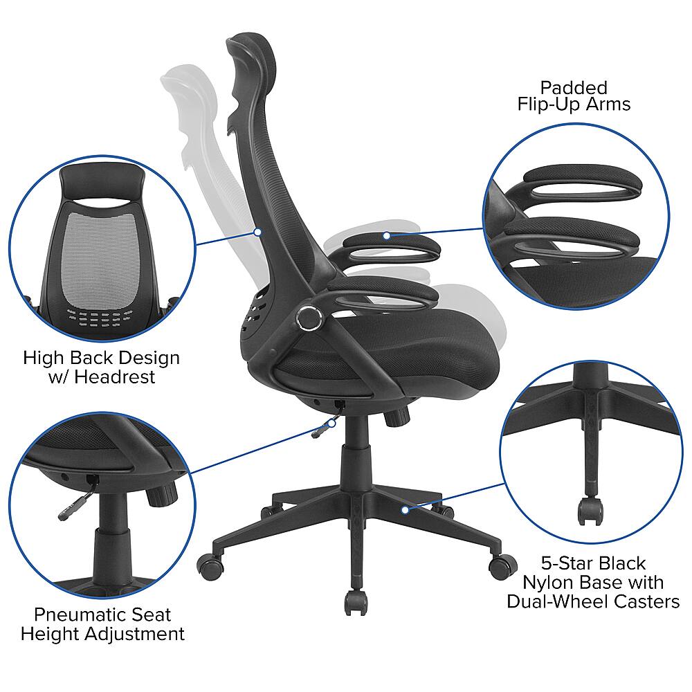 Alt View 40. Alamont Home - Ivan Contemporary Mesh Executive Swivel Office Chair - Black Mesh.