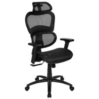 Flash Furniture - Lo Contemporary Mesh Executive Swivel Office Chair - Black - Front_Zoom