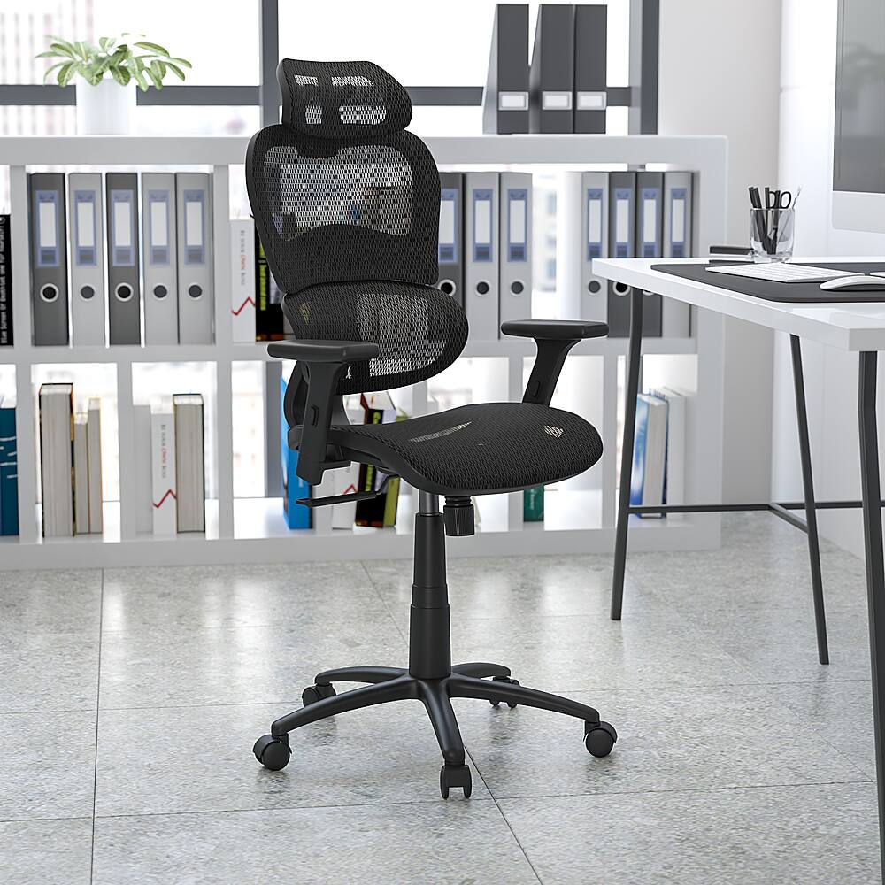 Alt View 12. Alamont Home - Lo Contemporary Mesh Executive Swivel Office Chair - Black.