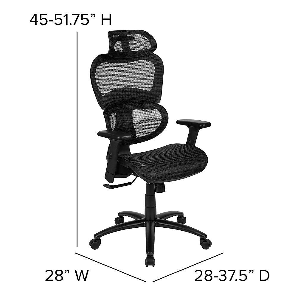 Alt View 13. Alamont Home - Lo Contemporary Mesh Executive Swivel Office Chair - Black.