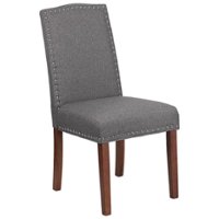 Flash Furniture - Hercules Paddington  Midcentury Fabric Side Chair - Upholstered - Gray Fabric - Front_Zoom