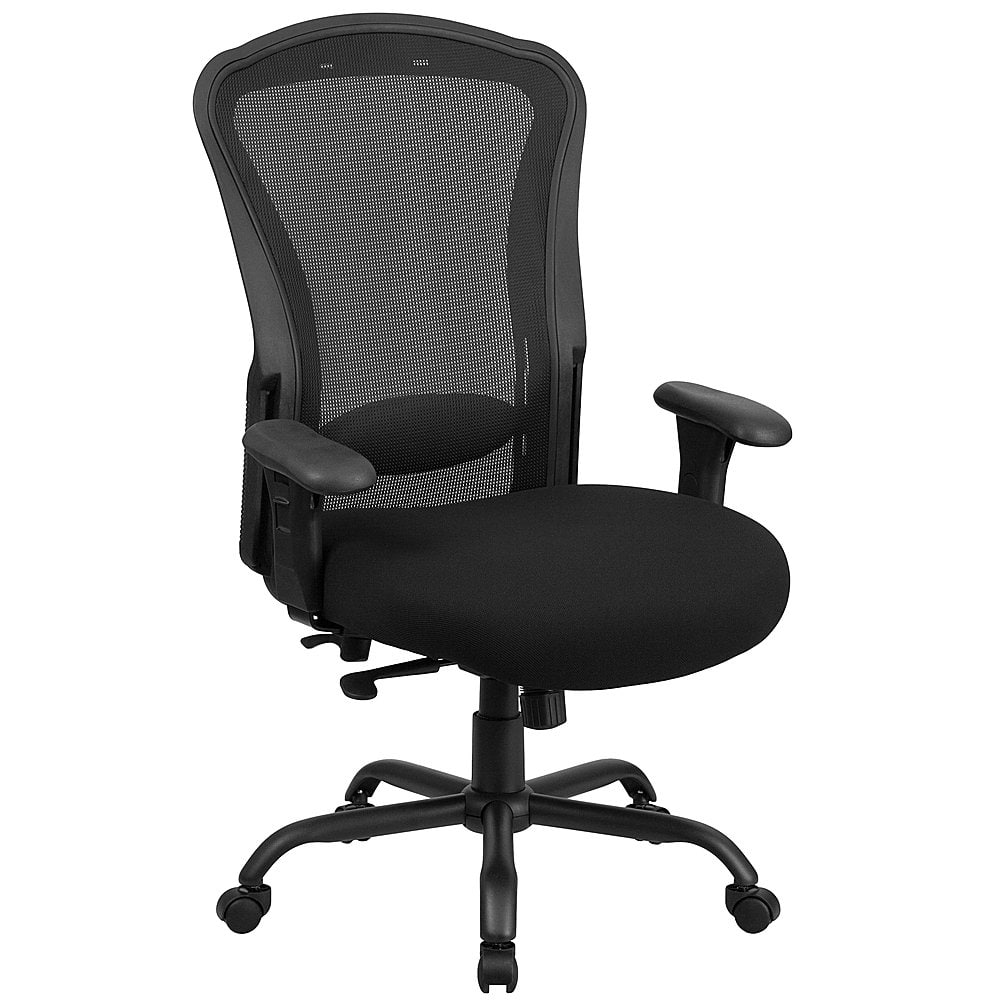 Front. Alamont Home - Hercules Contemporary Mesh 24/7 Big & Tall Swivel Office Chair with Arms - Black.