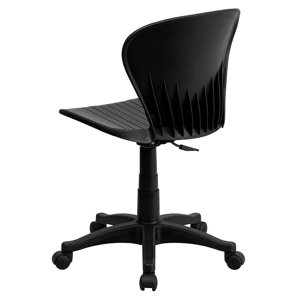 black plastic office chair