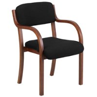 Alamont Home - Contemporary Fabric Side Chair - Upholstered - Walnut - Front_Zoom