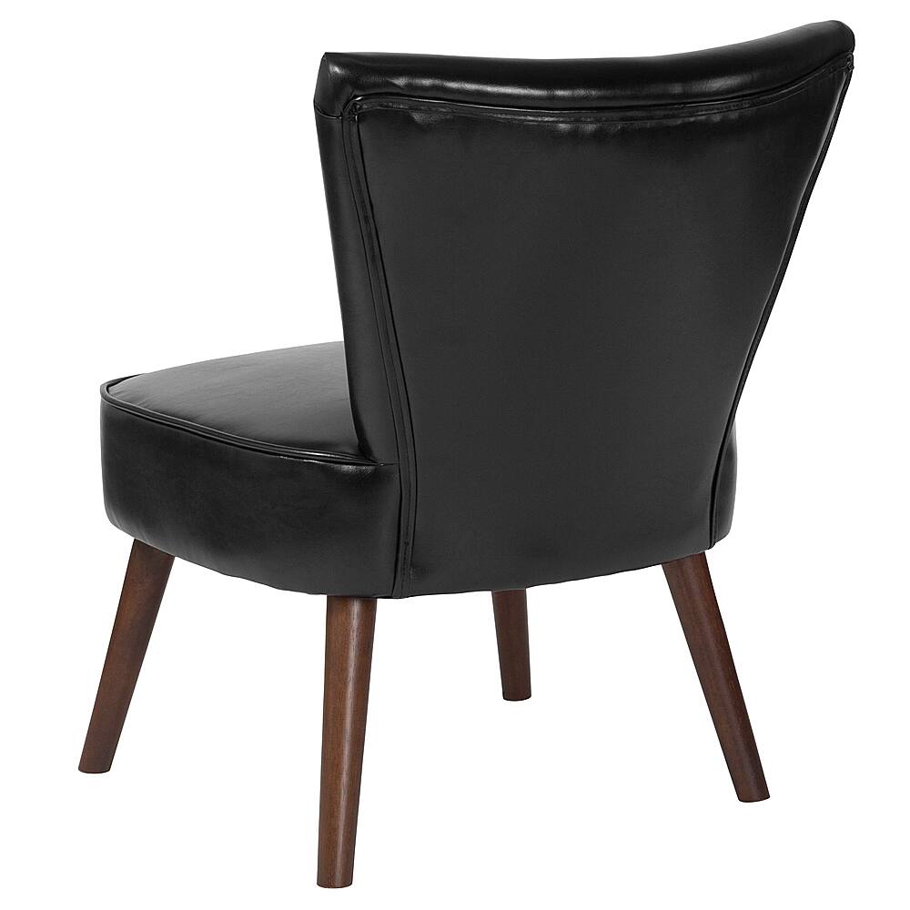 Alt View 14. Alamont Home - Hercules Holloway  Midcentury Leather/Faux Leather Side Chair - Upholstered - Black LeatherSoft.