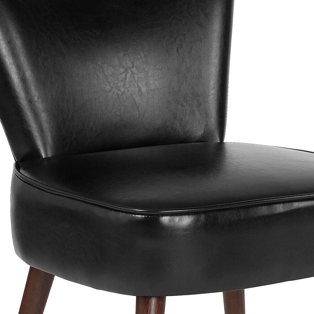 Alt View 15. Alamont Home - Hercules Holloway  Midcentury Leather/Faux Leather Side Chair - Upholstered - Black LeatherSoft.