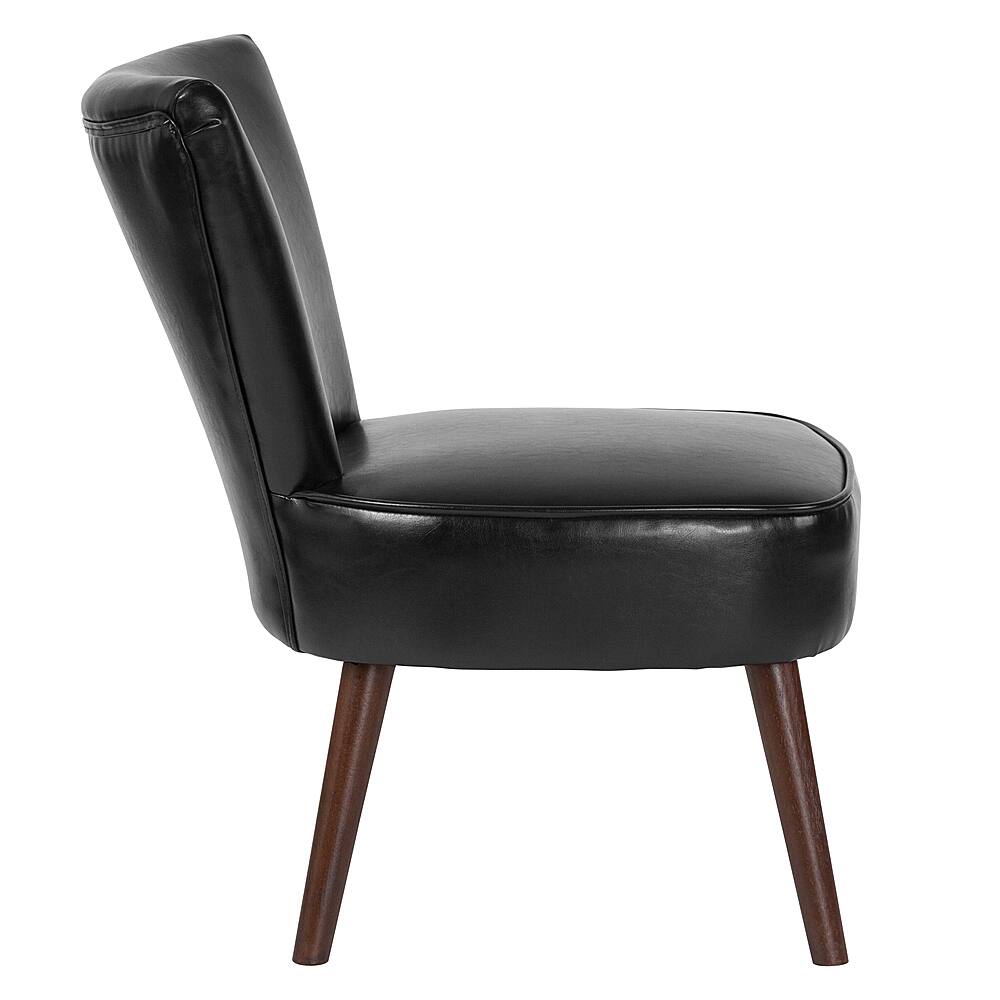 Alt View 16. Alamont Home - Hercules Holloway  Midcentury Leather/Faux Leather Side Chair - Upholstered - Black LeatherSoft.