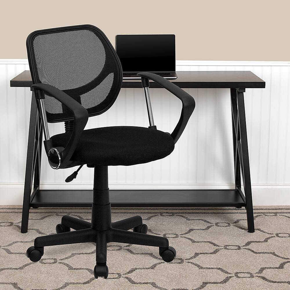 Alt View 12. Alamont Home - Neri Contemporary Mesh Swivel Office Chair with Arms - Black.