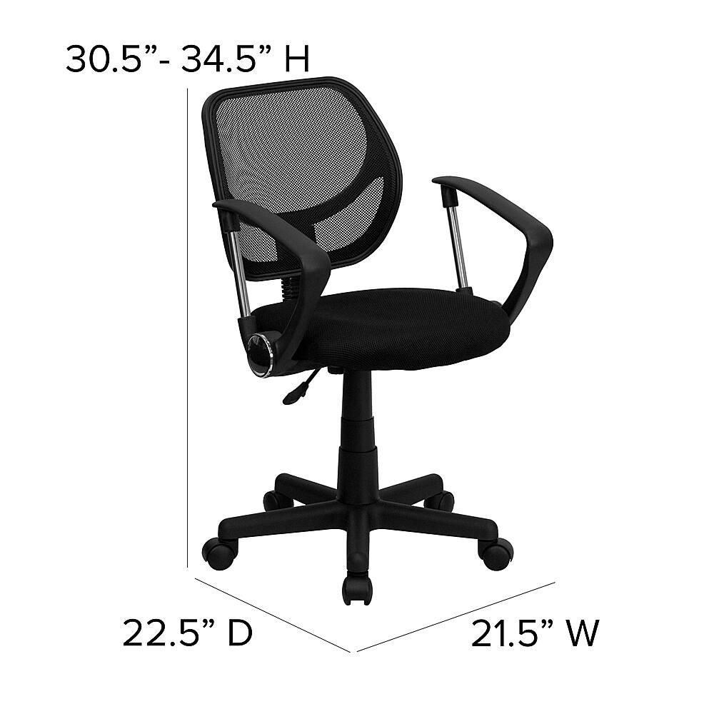 Alt View 13. Alamont Home - Neri Contemporary Mesh Swivel Office Chair with Arms - Black.