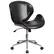 Front. Alamont Home - Tana Contemporary Leather/Faux Leather Executive Swivel Office Chair - Black LeatherSoft/Mahogany Frame.