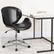 Alt View 12. Alamont Home - Tana Contemporary Leather/Faux Leather Executive Swivel Office Chair - Black LeatherSoft/Mahogany Frame.