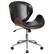 Front. Alamont Home - Tana Contemporary Leather/Faux Leather Executive Swivel Office Chair - Black LeatherSoft/Walnut Frame.