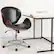 Alt View 12. Alamont Home - Tana Contemporary Leather/Faux Leather Executive Swivel Office Chair - Black LeatherSoft/Walnut Frame.