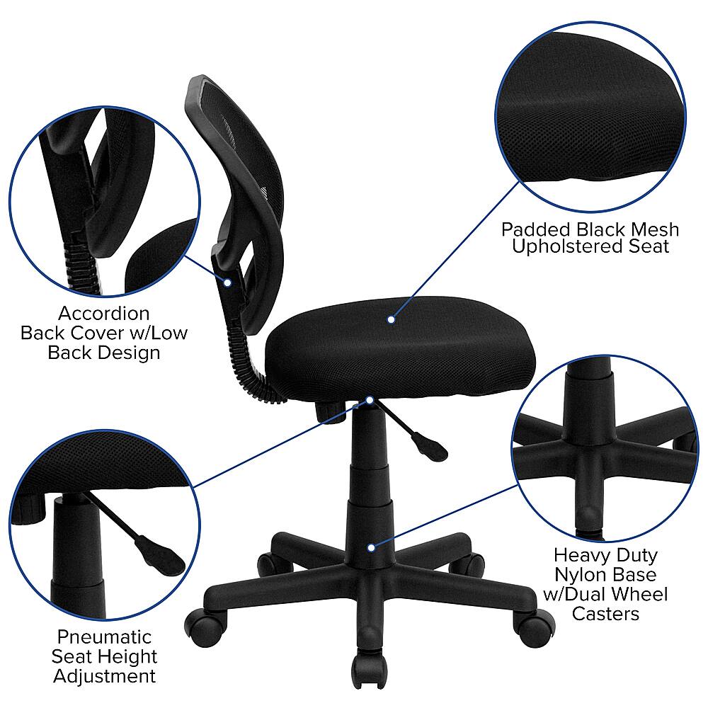Alt View 40. Alamont Home - Neri Contemporary Mesh Swivel Office Chair - Black.